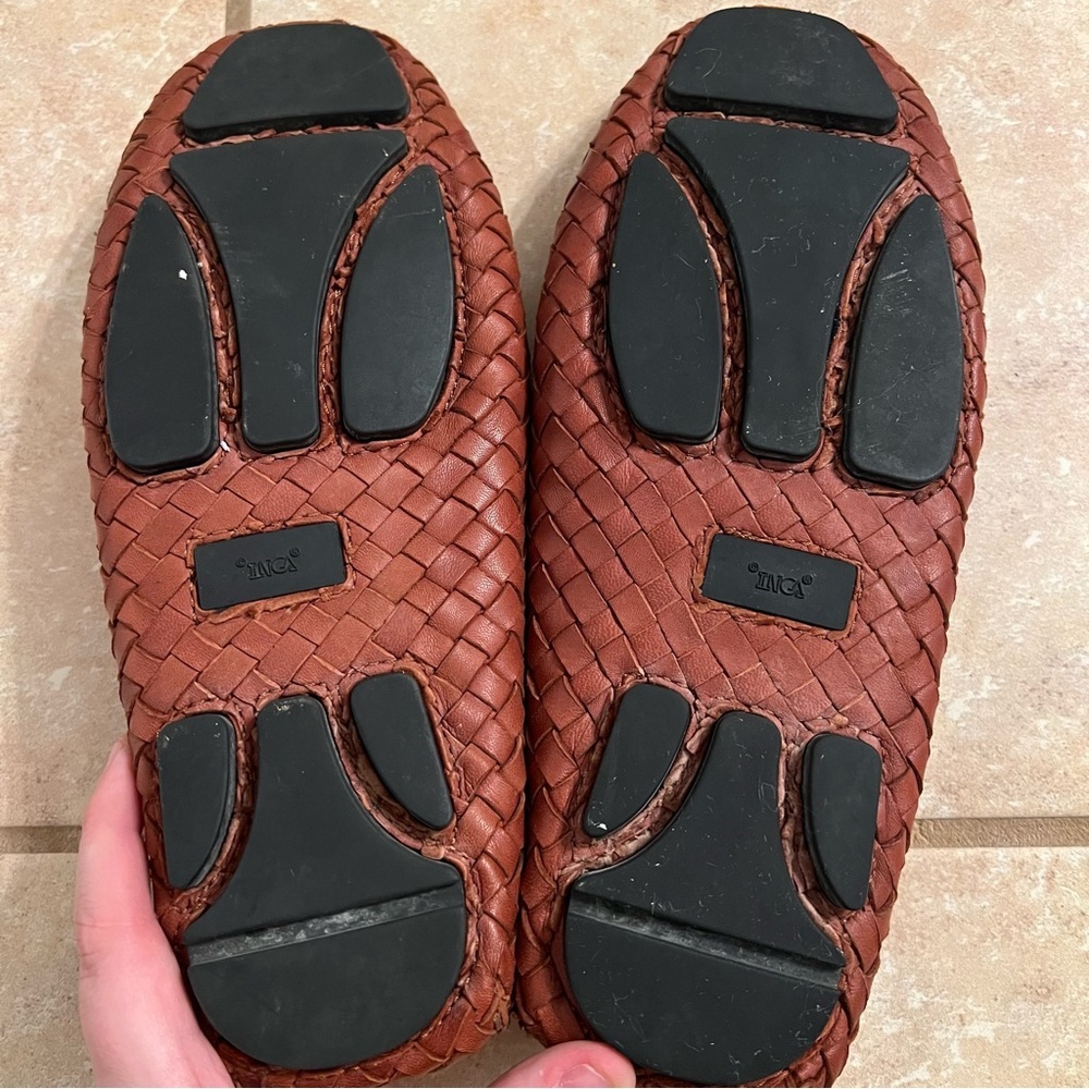 Robert Zur San Tropez Vintage Luggage Woven Driving Moccasins Soft Leather US 9M - Picture 7 of 11